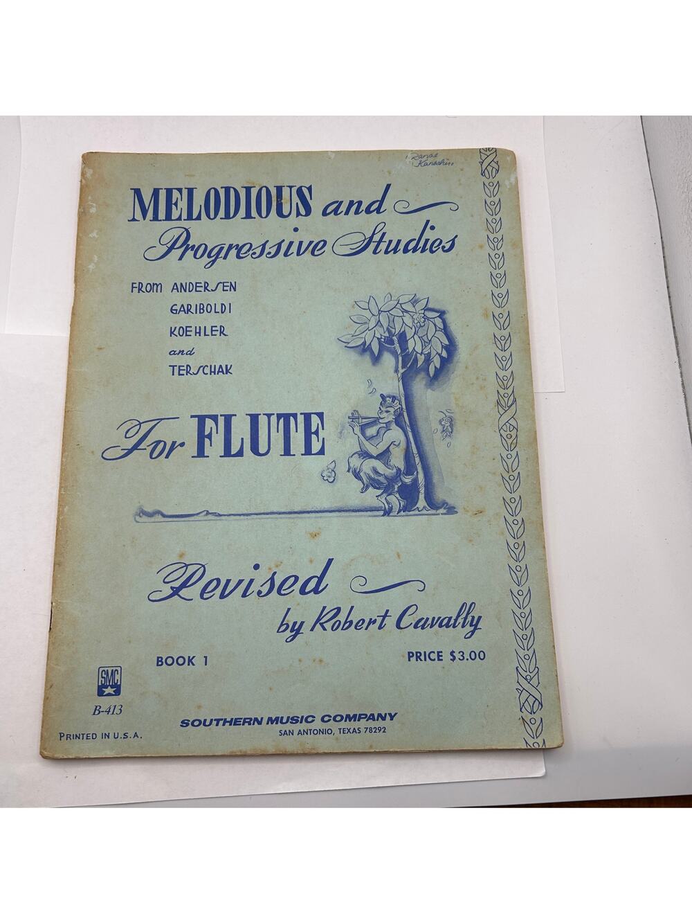 Melodious and Progressive Studies for Flute, Book 1, Robert Cavally - GOOD